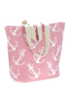 Torba plażowa DUŻA shopperka XXL KOTWICA róż