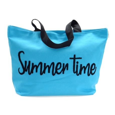 Torba plażowa SUMMER shopperka NEON błękit