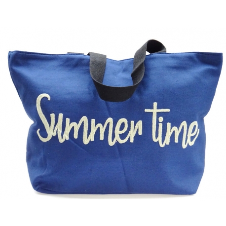 Torba plażowa SUMMER shopperka NEON granat