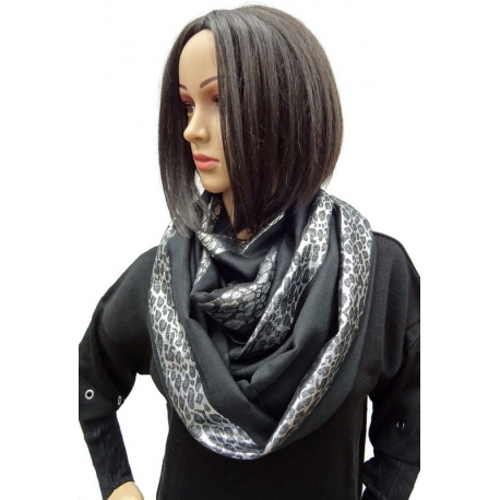 Szalik szal apaszka błyszcząca szary popiel