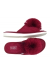 Pantofle kapcie PAMI DOG-P pompon bordo