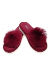Pantofle kapcie PAMI DOG-P pompon bordo