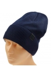 Czapka zimowa męska unisex z polarem produkt polski granatowa