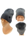 Czapka zimowa męska unisex z polarem produkt polski szara