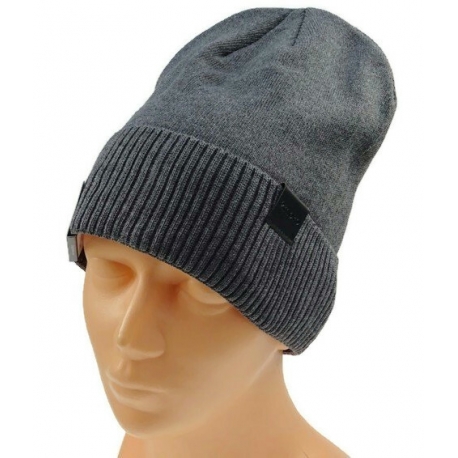 Czapka zimowa męska unisex z polarem produkt polski szara