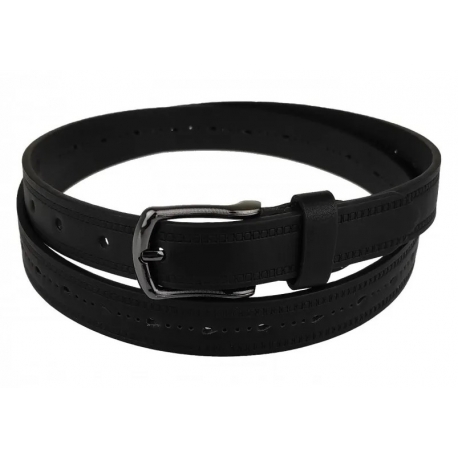 Pasek do spodni damski ażurkowy metalowa klamra 2,3cm czarny