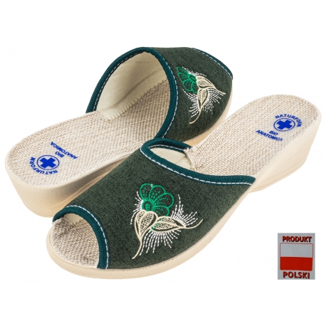 Kapcie pantofle damskie PAMI 040 zielone