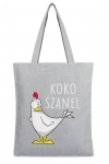 Torba na zakupy KOKO SZANEL z nadrukiem materiałowa na zamek