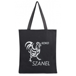 Torba na zakupy KOKO SZANEL z nadrukiem materiałowa na zamek