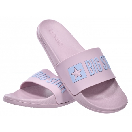 Klapki damskie sportowe BIG STAR lekkie na plaże na basen SS274709 różowy