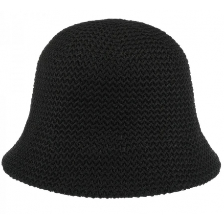 Kapelusz damski bucket materiałowy pleciony mały jesienny KAP-S-2 czarny