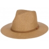 Kapelusz męski damski KOWBOJSKI PŁASKI western plażowy uniseks ciemny beż
