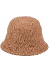 Kapelusz damski zimowy jesienny bucket materiałowy mały KAP-BC-2 camel