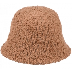Kapelusz damski zimowy jesienny bucket materiałowy mały KAP-BC-2 camel
