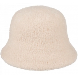 Kapelusz damski zimowy jesienny bucket materiałowy mały KAP-BC-3 ecru