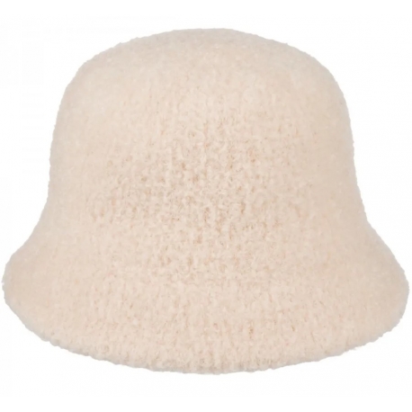 Kapelusz damski zimowy jesienny bucket materiałowy mały KAP-BC-3 ecru