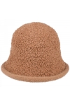 Kapelusz damski zimowy jesienny bucket materiałowy mały KAP-BC-1 camel