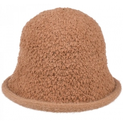 Kapelusz damski zimowy jesienny bucket materiałowy mały KAP-BC-1 camel