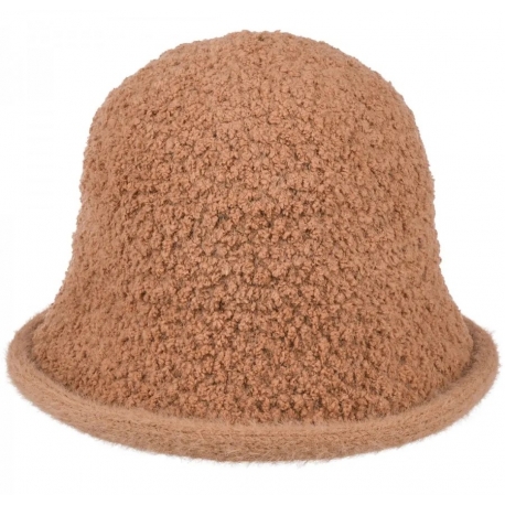 Kapelusz damski zimowy jesienny bucket materiałowy mały KAP-BC-1 camel