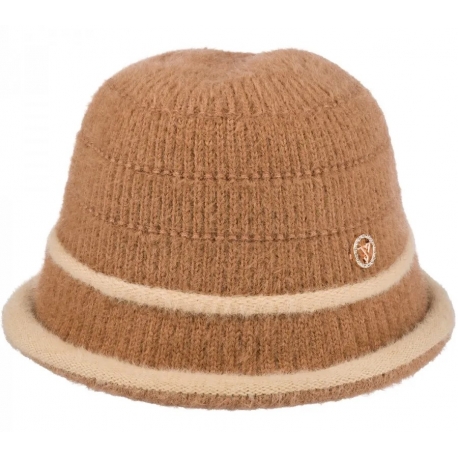 Kapelusz damski zimowy jesienny wełniany bucket materiałowy KAP-BB-11 camel