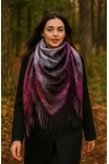 Chusta damska przejściowa OMBRE na prezent z frędzlami RCC29-6 zielony