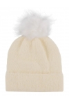 Czapka zimowa damska ala ALPAKA z akrylem z pomponem beanie CZ-Z-3 biała