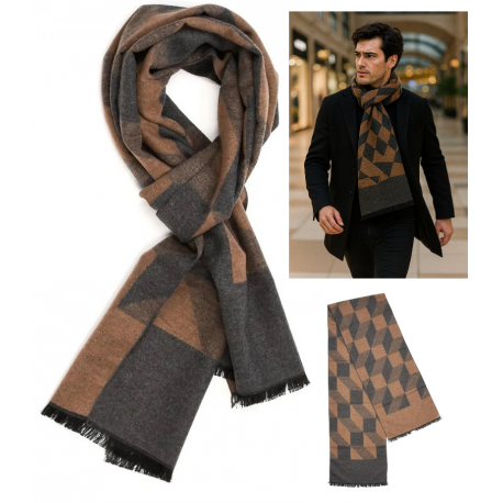 Szalik męski dwustronny elegancki miękki szal na prezent MES-JED-246
