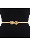 Pasek damski sprężynka do sukienki z metalową klamrą PAS-M-22 złoty