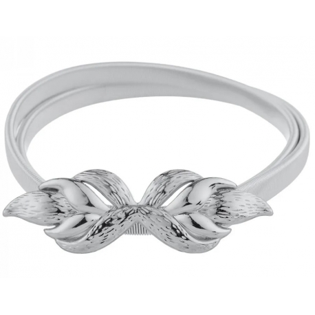 Pasek damski sprężynka do sukienki z metalową klamrą PAS-M-22 srebrny