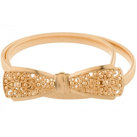 Pasek damski sprężynka do sukienki z metalową klamrą PAS-M-21 złoty