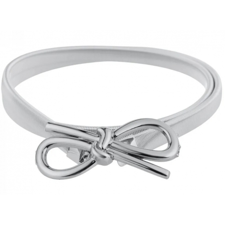 Pasek damski sprężynka do sukienki z metalową klamrą PAS-M-6 srebrny