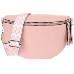 Torebka damska duża przewieszka nerka saszetka ekoskóra NER-S-24 róż