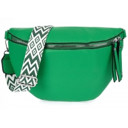 Torebka damska duża przewieszka nerka saszetka ekoskóra NER-S-24 zielony