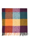 Chusta damska bawełniana KRATKA ciepła duża 140x140 REC-74-4 fiolet