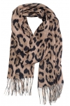Szalik damski szal cienki wiosenny modny wzór w PANTERKĘ 180cm RC-41-2 beż