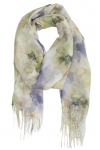 Szalik damski szal cienki wiosenny PASTELOWE KWIATKI 180cm RC-34-3 Zielony