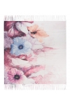 Chusta damska cienka wiosenna KWIATY VINTAGE 100x100cm z frędzlami RCC-37-6 róż