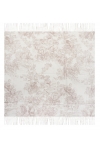 Chusta damska cienka wiosenna DRZEWA VINTAGE 100x100cm z frędzlami RCC-32-3 Beż