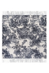 Chusta damska cienka wiosenna DRZEWA VINTAGE 100x100cm z frędzlami RCC-32-1 Czarny