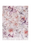 Szalik damski szal cienki wiosenny wzór w LILIE KWIATY 180cm RC-30-6 róż