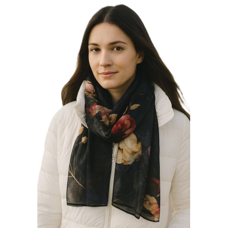 Szalik damski szal cienki wiosenny długi 180cm elegancki błyszczący z połyskiem RD-21