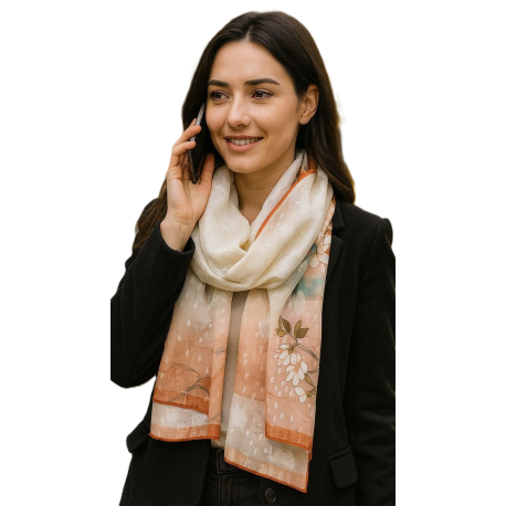 Szalik damski szal cienki wiosenny długi 180cm elegancki błyszczący z połyskiem RD-11