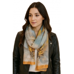 Szalik damski szal cienki wiosenny długi 180cm elegancki błyszczący z połyskiem RD-9