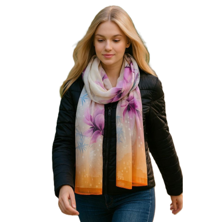 Szalik damski szal cienki wiosenny długi 180cm elegancki błyszczący z połyskiem RD-2