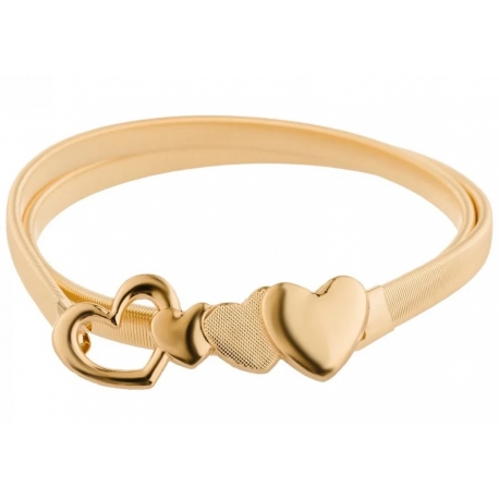 Pasek damski sprężynka do sukienki z metalową klamrą PAS-M-5 Złoty