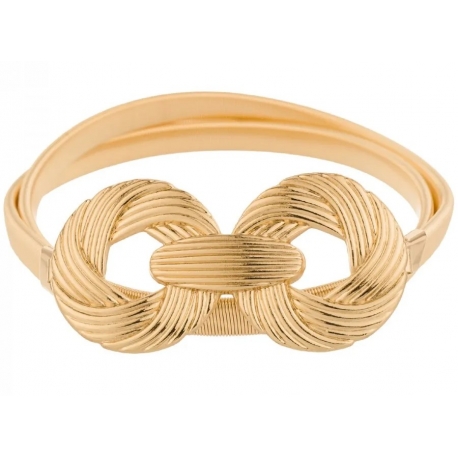 Pasek damski sprężynka do sukienki z metalową klamrą PAS-M-3 Złoty