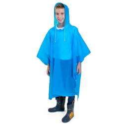 Ponczo Przeciwdeszczowe dziecięce peleryna uniwersalna EVA PEL-3DZ niebieski
