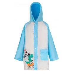 Płaszcz Przeciwdeszczowy dziecięcy z nadrukiem DINOZAUR peleryna PEL-DZ-5XL niebieski