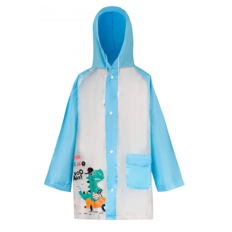 Płaszcz Przeciwdeszczowy dziecięcy z nadrukiem DINOZAUR 100-115cm PEL-DZ-5M niebieski