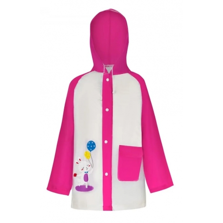Płaszcz Przeciwdeszczowy dziecięcy z nadrukiem RABBIT 125-135cm PEL-DZ-6XL różowy